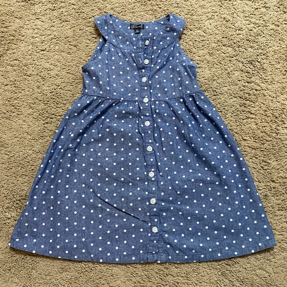 Denim Polka Dot Kids Dress